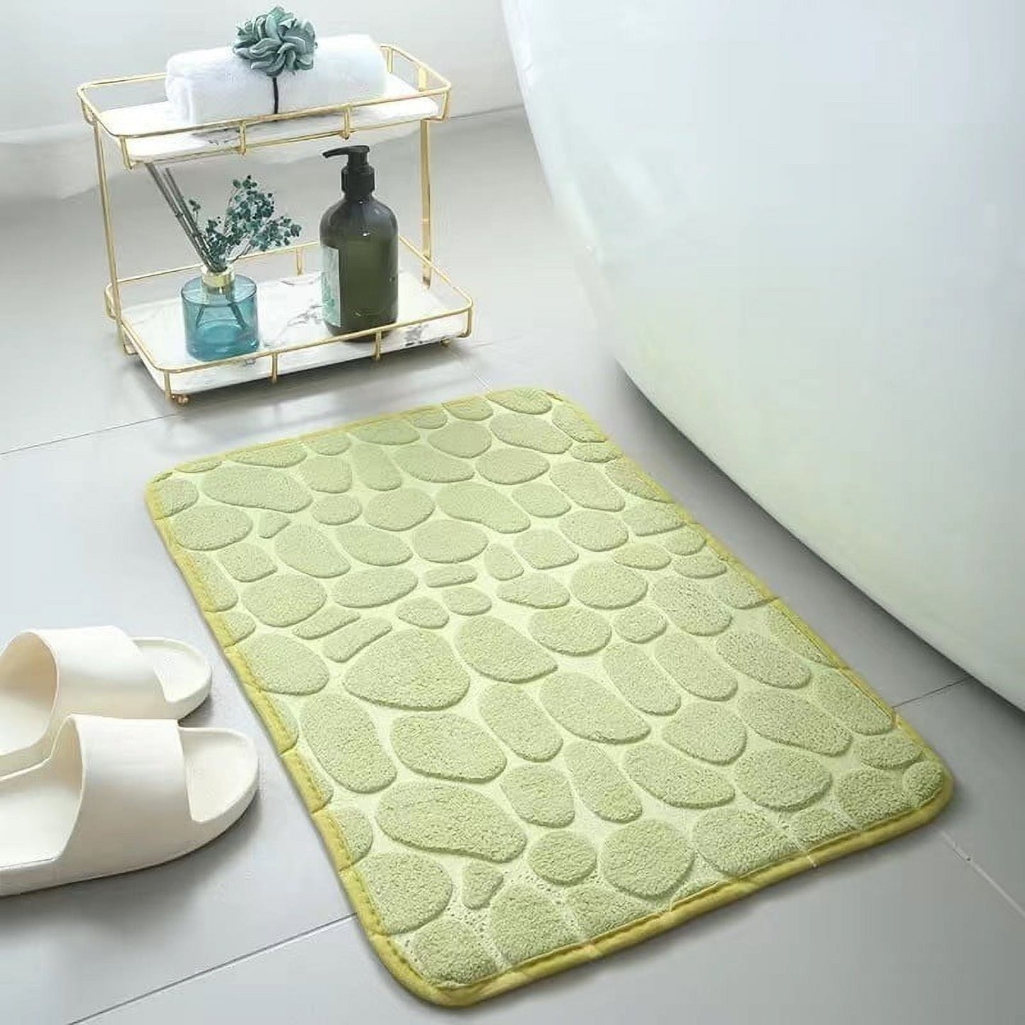 Clearance Under $5 Boovnll Bathroom Rugs Set 2 Piece, Super Absorbent & Soft Non-Slip Velvet Toilet Rug & Bath Mat, Quickly Dry Thicken Bath Mats for Bathroom, Kitchen, Door Mat, Bathroom Mat M
