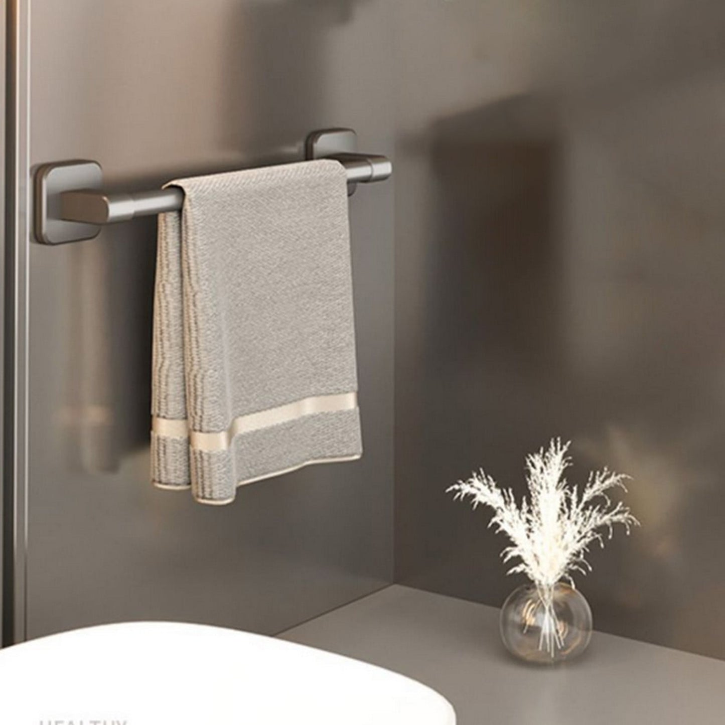 Tyidzon Hand Towel Bar 12" Stainless Steel Heavy Duty Towel Racks for Bathroom Wall Mounted, Home Decor Space-Saving Towel Rod Gray