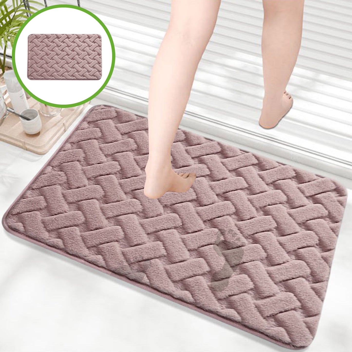 PALIFEUR Bathroom Rugs, Extra Soft Absorbent Bath Rugs, 15.7"x23.6" Quicker Dry Washable Bath Mat for Bathroom, Tub and Shower, Non-Slip Bathroom Rug Pink