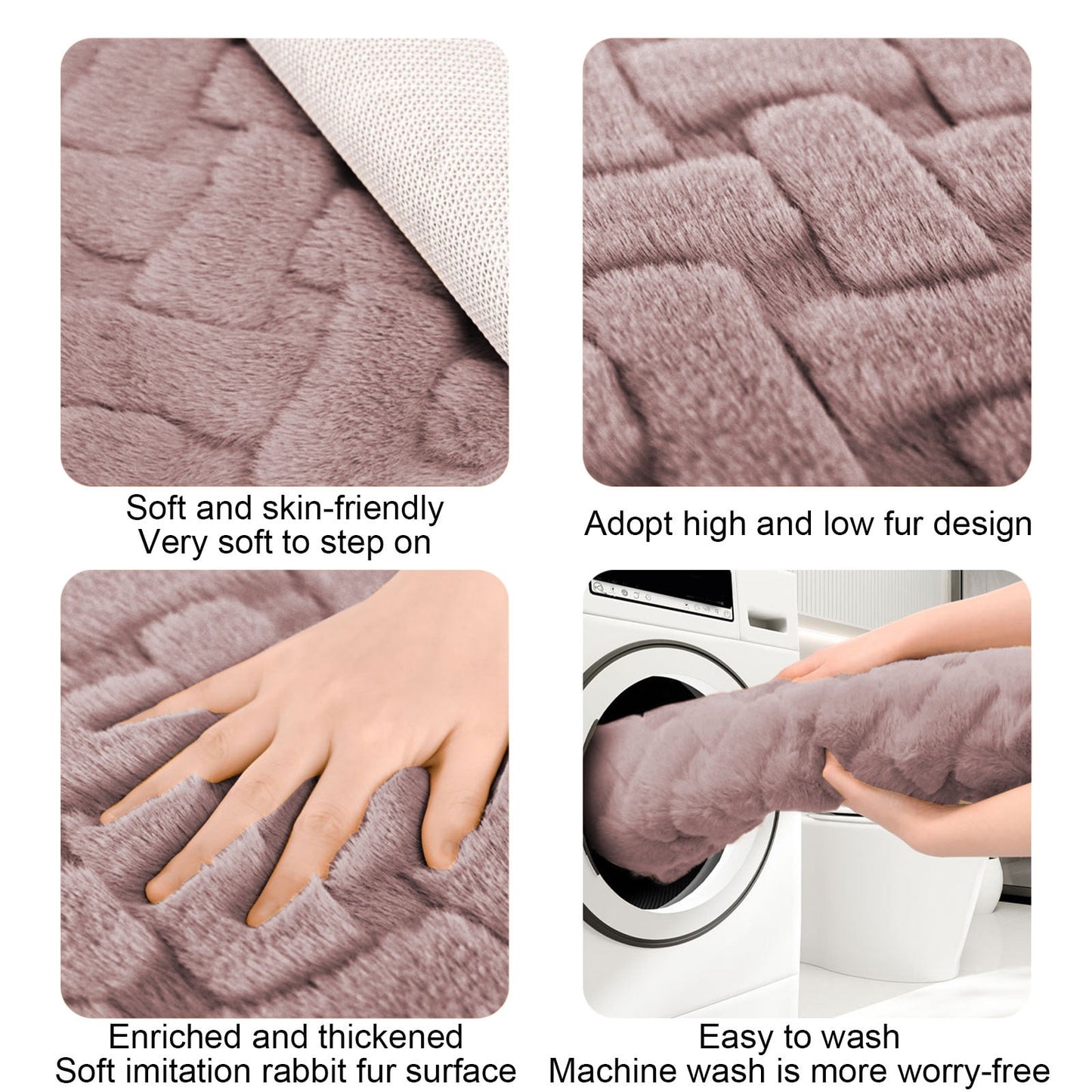 PALIFEUR Bathroom Rugs, Extra Soft Absorbent Bath Rugs, 15.7"x23.6" Quicker Dry Washable Bath Mat for Bathroom, Tub and Shower, Non-Slip Bathroom Rug Pink