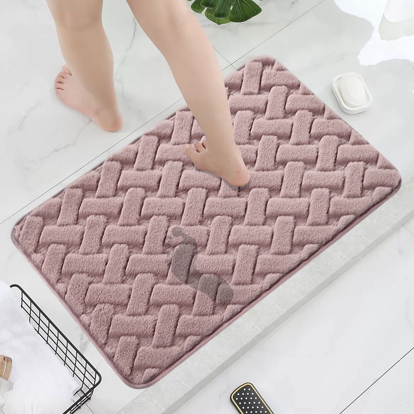 PALIFEUR Bathroom Rugs, Extra Soft Absorbent Bath Rugs, 15.7"x23.6" Quicker Dry Washable Bath Mat for Bathroom, Tub and Shower, Non-Slip Bathroom Rug Pink