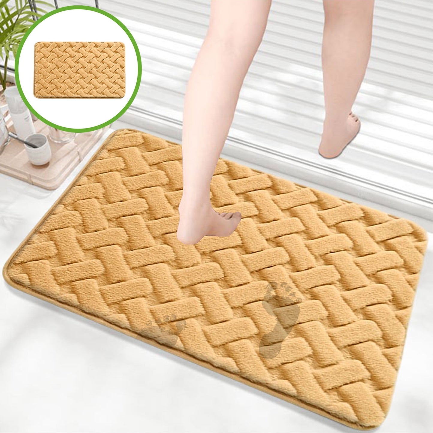 PALIFEUR Bathroom Rugs, Extra Soft Absorbent Bath Rugs, 15.7"x23.6" Quicker Dry Washable Bath Mat for Bathroom, Tub and Shower, Non-Slip Bathroom Rug Yellow