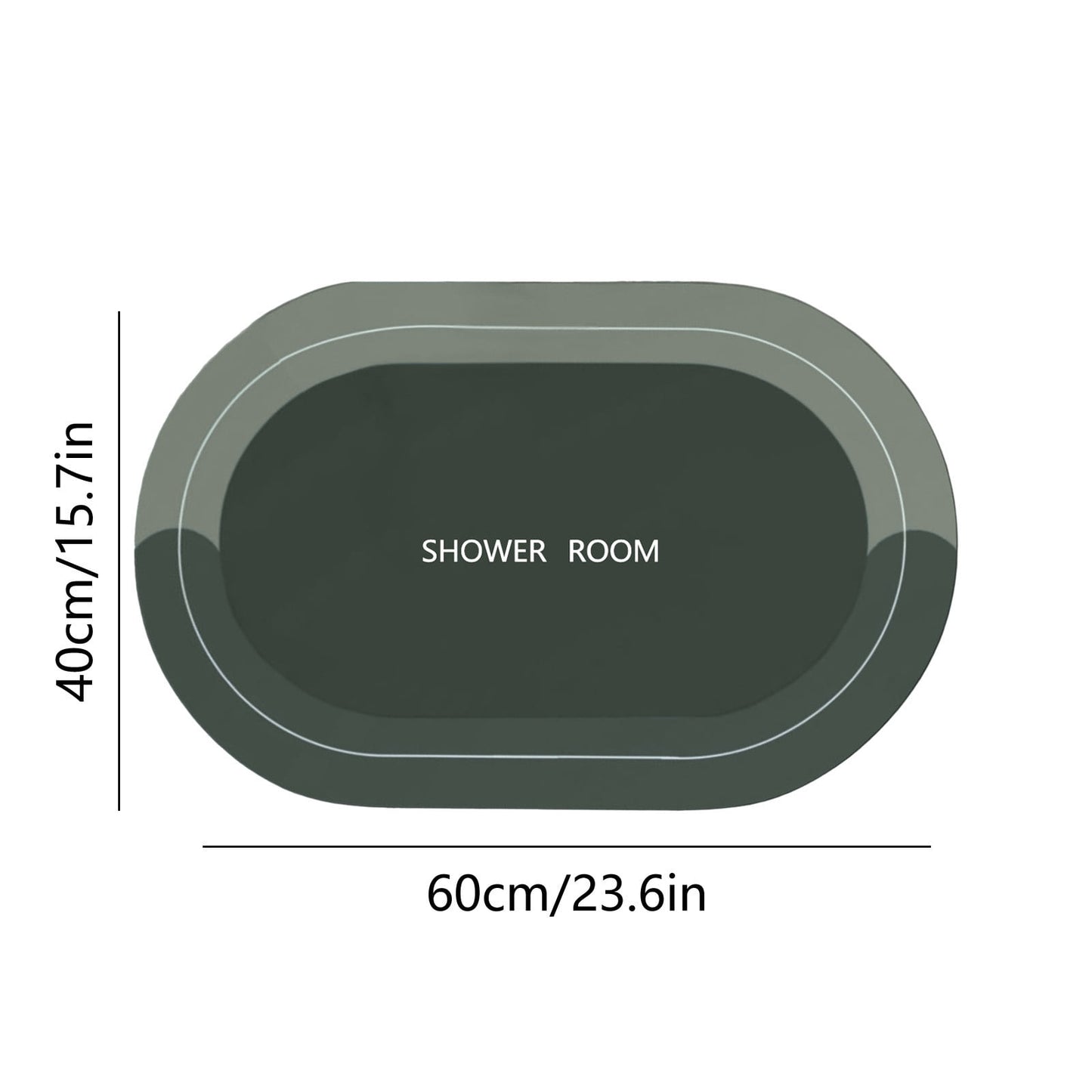 PALIFEUR Oval Bathroom Rugs, Extra Soft Absorbent Bath Mat, 15.7"x23.6" Quicker Dry Washable Bath Mats for Bathroom, Tub and Shower, Non-Slip Bathroom Rug Black