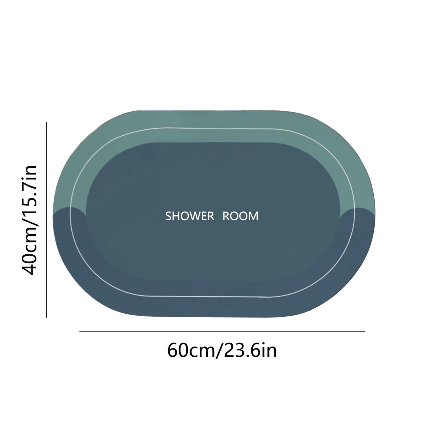 PALIFEUR Oval Bathroom Rugs, Extra Soft Absorbent Bath Mat, 15.7"x23.6" Quicker Dry Washable Bath Mats for Bathroom, Tub and Shower, Non-Slip Bathroom Rug Blue