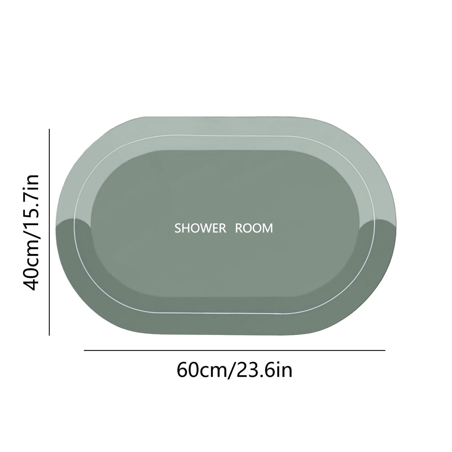 PALIFEUR Oval Bathroom Rugs, Extra Soft Absorbent Bath Mat, 15.7"x23.6" Quicker Dry Washable Bath Mats for Bathroom, Tub and Shower, Non-Slip Bathroom Rug Gray