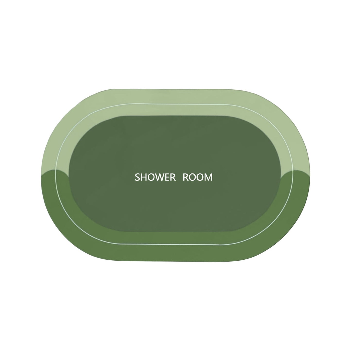 PALIFEUR Oval Bathroom Rugs, Extra Soft Absorbent Bath Mat, 15.7"x23.6" Quicker Dry Washable Bath Mats for Bathroom, Tub and Shower, Non-Slip Bathroom Rug Green