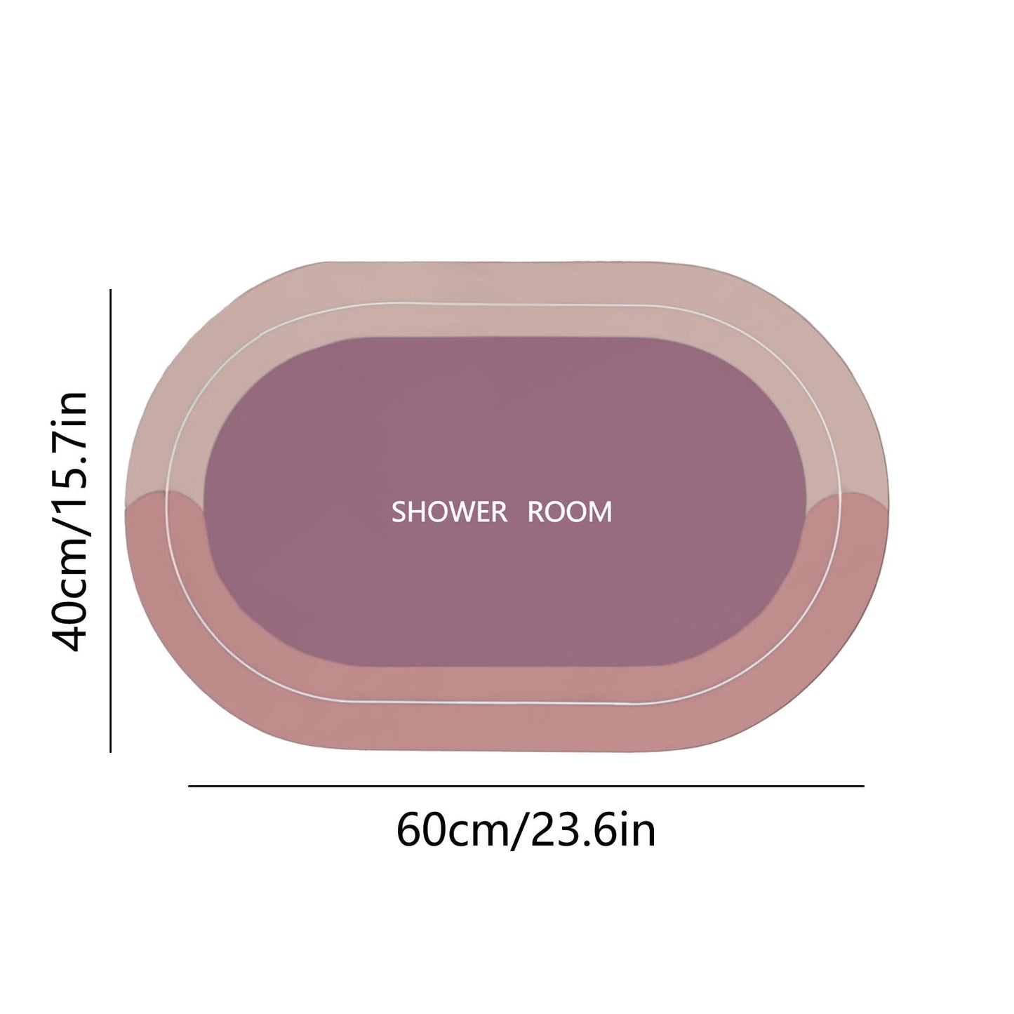 PALIFEUR Oval Bathroom Rugs, Extra Soft Absorbent Bath Mat, 15.7"x23.6" Quicker Dry Washable Bath Mats for Bathroom, Tub and Shower, Non-Slip Bathroom Rug Pink