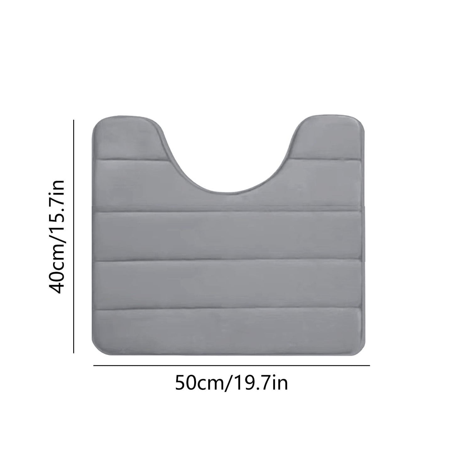 PALIFEUR Memory Foam Toilet Rug, Non-Slip Bathroom Rugs, Toilet Rugs U Shaped Washable, Commode Contour Rug, Soft Comfortable Super Water Absorption #1_Gray