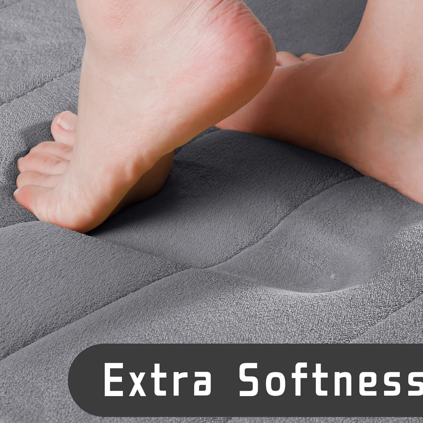 PALIFEUR Memory Foam Toilet Rug, Non-Slip Bathroom Rugs, Toilet Rugs U Shaped Washable, Commode Contour Rug, Soft Comfortable Super Water Absorption #1_Gray