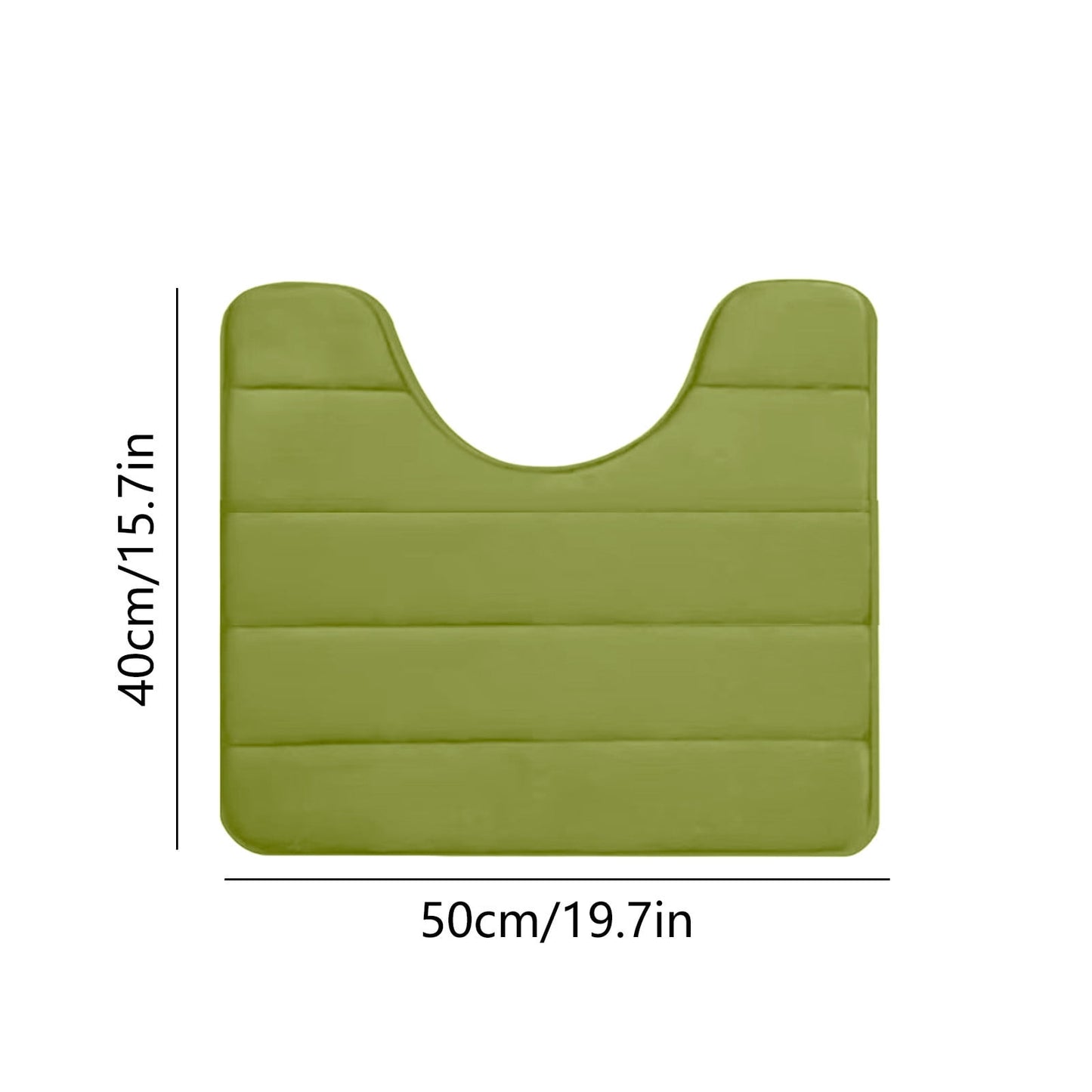 PALIFEUR Memory Foam Toilet Rug, Non-Slip Bathroom Rugs, Toilet Rugs U Shaped Washable, Commode Contour Rug, Soft Comfortable Super Water Absorption #1_Green