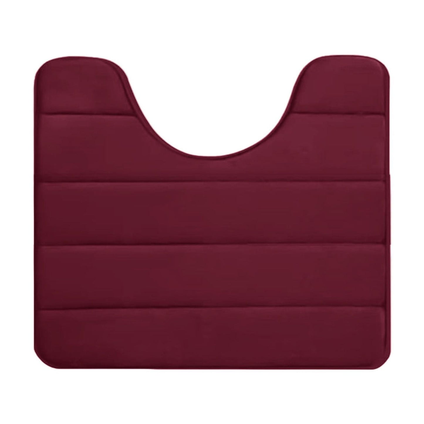 PALIFEUR Memory Foam Toilet Rug, Non-Slip Bathroom Rugs, Toilet Rugs U Shaped Washable, Commode Contour Rug, Soft Comfortable Super Water Absorption #1_Red