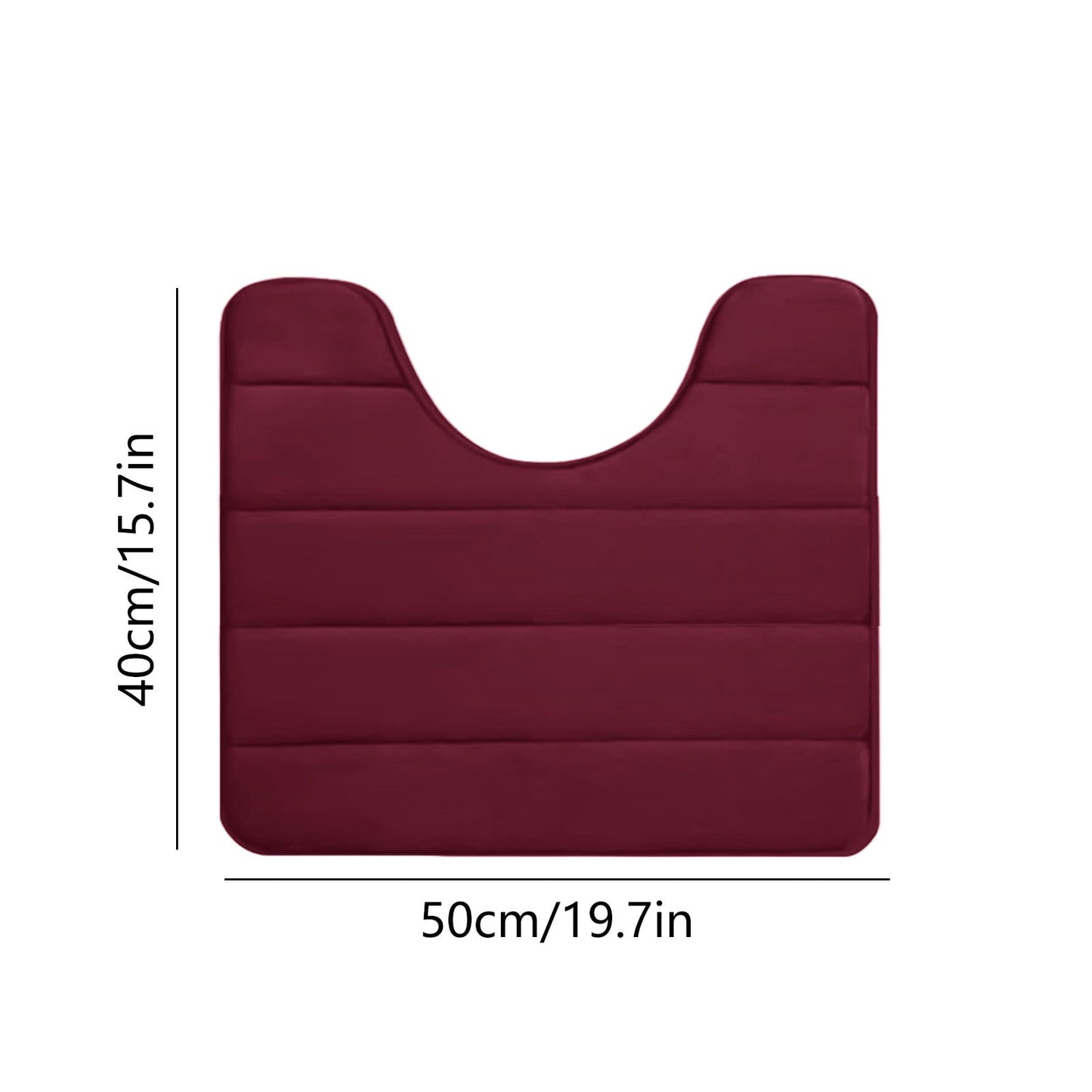 PALIFEUR Memory Foam Toilet Rug, Non-Slip Bathroom Rugs, Toilet Rugs U Shaped Washable, Commode Contour Rug, Soft Comfortable Super Water Absorption #1_Red