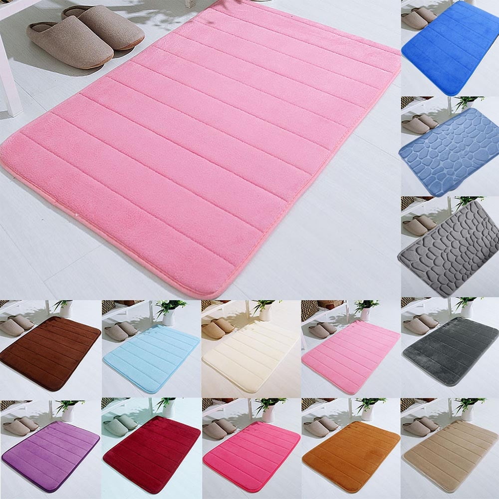 Dmlowu Bathroom Rugs - Ultra Absorbent Non-Slip Floor Bath Mat, Super Soft Shower Mat for Bath Tub, Machine Washable 16x24" (Brown) #C-Black
