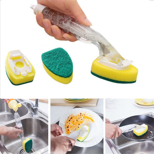 PALIFEUR Non-Scratch Dish wand, Scrubber for Cleaning Kitchen, Bathroom, Household, Dish Scrubber Safe for Non-Stick Cookware, DishWand, Sponge Wand, Dish Sponge with Handle white