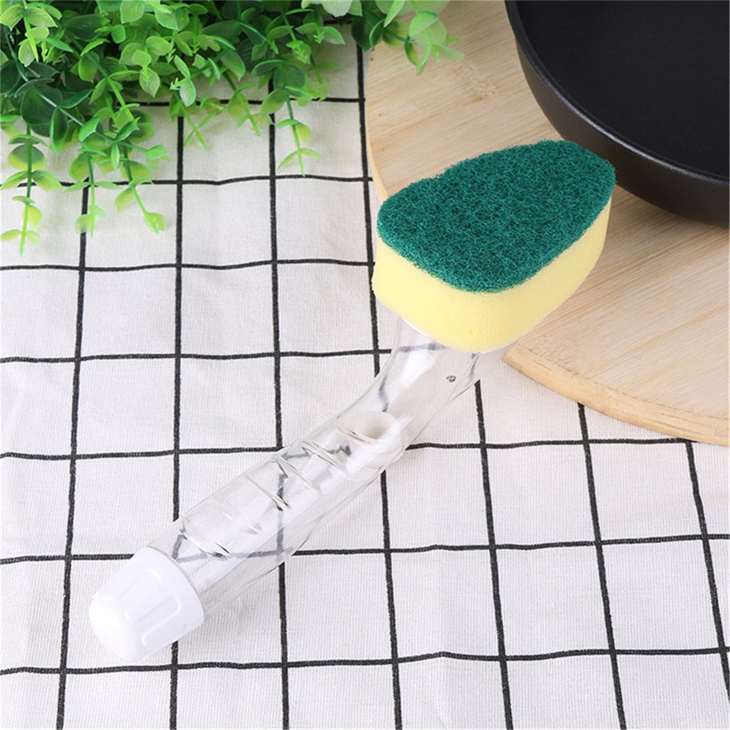PALIFEUR Non-Scratch Dish wand, Scrubber for Cleaning Kitchen, Bathroom, Household, Dish Scrubber Safe for Non-Stick Cookware, DishWand, Sponge Wand, Dish Sponge with Handle white