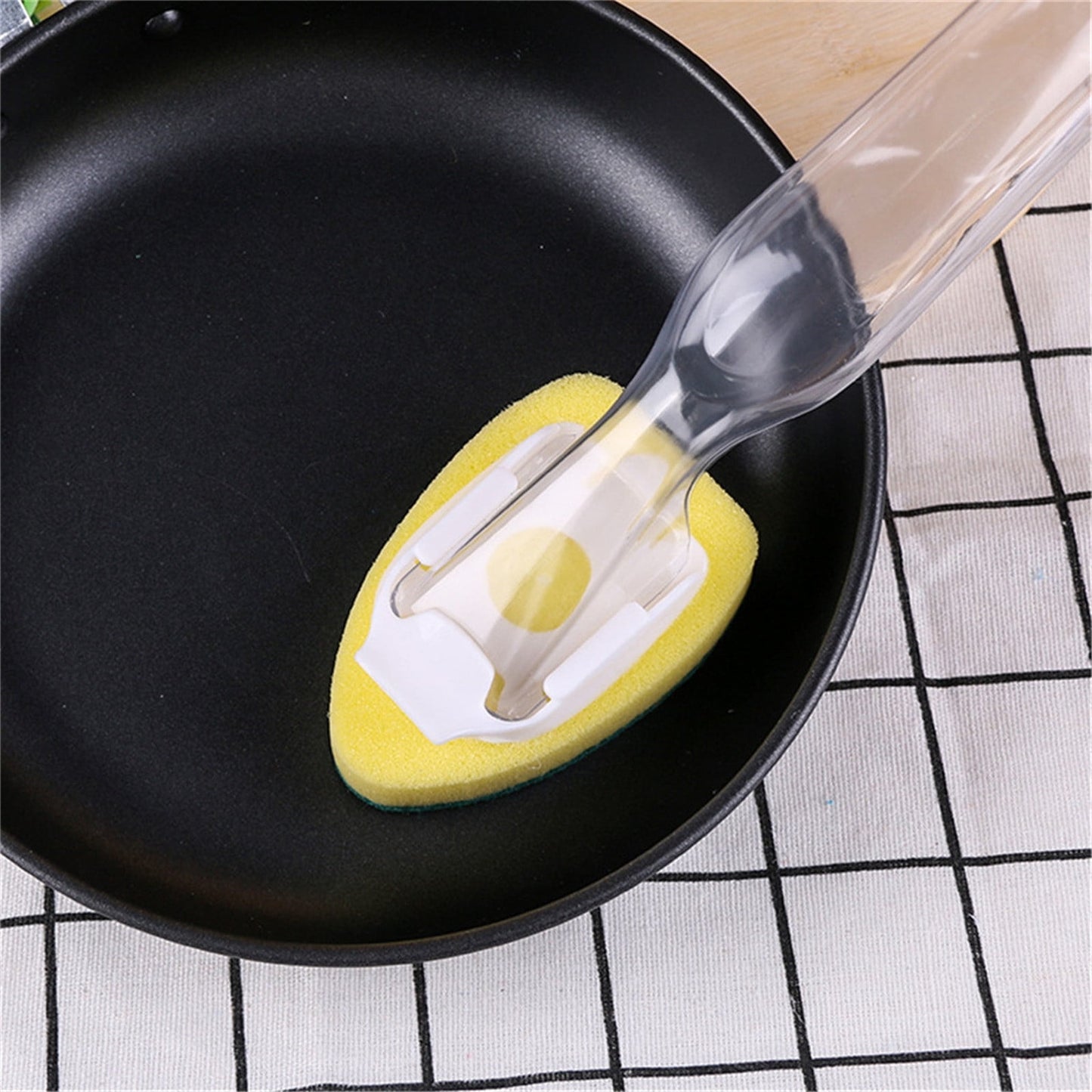 PALIFEUR Non-Scratch Dish wand, Scrubber for Cleaning Kitchen, Bathroom, Household, Dish Scrubber Safe for Non-Stick Cookware, DishWand, Sponge Wand, Dish Sponge with Handle white