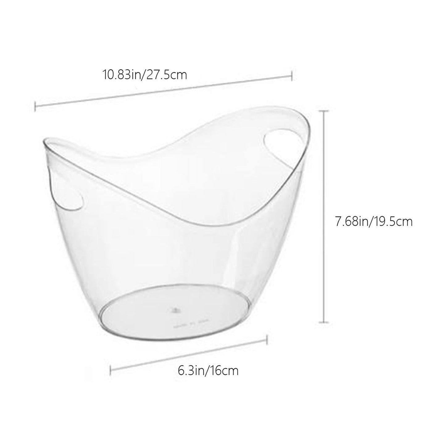 PALIFEUR Plastic Ice Bucket for Parties, Bar, Home, Kitchen, Outdoor Etc, Champagne Bucket for Beer Wine , Fruit Clear