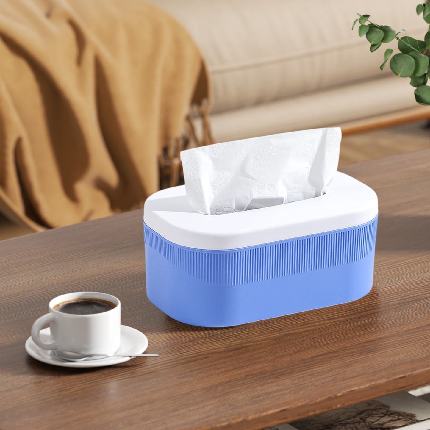 PALIFEUR Tissue Box Cover Rectangle, Extremely Austere Napkin Facial Tissue Holder, Convenience Kleenex Box Covers for Bathroom Toilet Bedroom Living Room Table Desk Office #1_Blue
