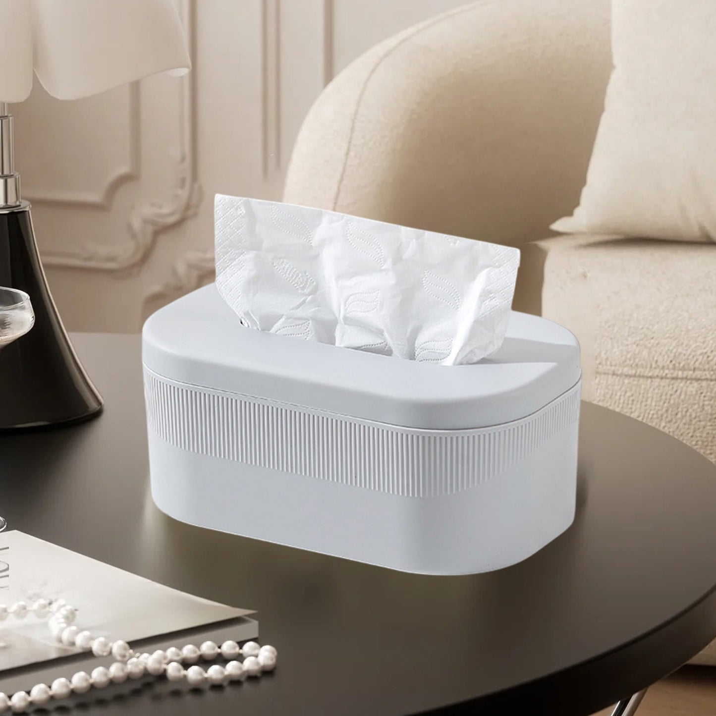 PALIFEUR Tissue Box Cover Rectangle, Extremely Austere Napkin Facial Tissue Holder, Convenience Kleenex Box Covers for Bathroom Toilet Bedroom Living Room Table Desk Office #1_Gray
