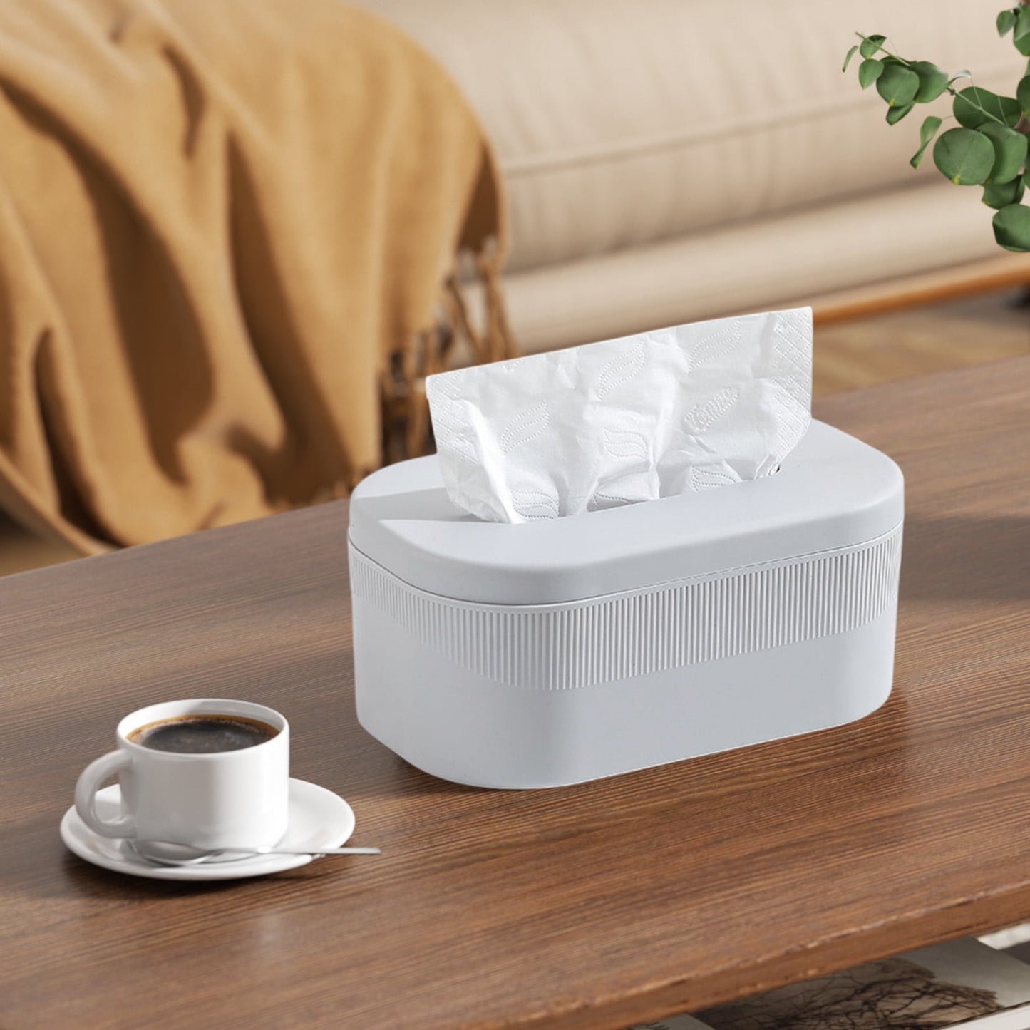 PALIFEUR Tissue Box Cover Rectangle, Extremely Austere Napkin Facial Tissue Holder, Convenience Kleenex Box Covers for Bathroom Toilet Bedroom Living Room Table Desk Office #1_Gray