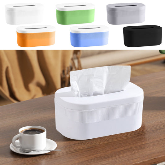 PALIFEUR Tissue Box Cover Rectangle, Extremely Austere Napkin Facial Tissue Holder, Convenience Kleenex Box Covers for Bathroom Toilet Bedroom Living Room Table Desk Office #1_White