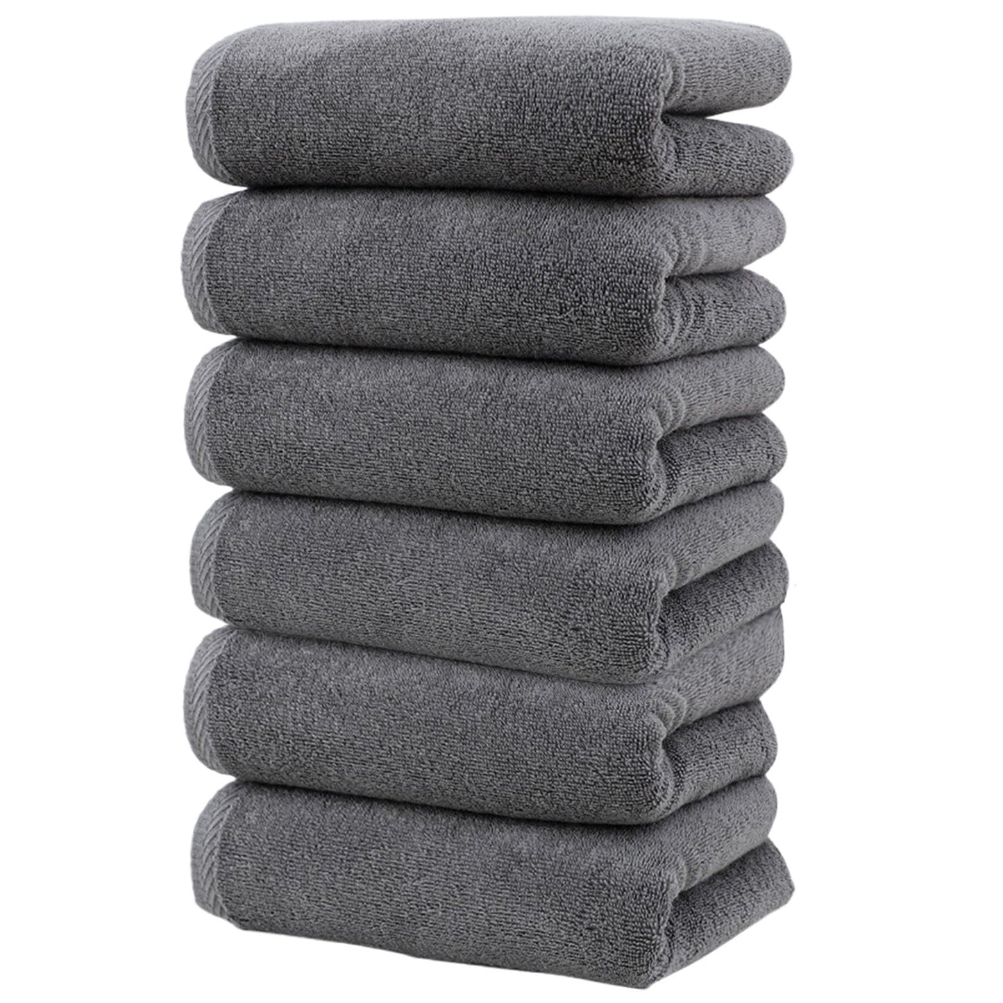 Clearance! PALIFEUR 6 Pcs Cotton Towels Soft Bath Towels, Highly Absorbent Towels for Bathroom Kitchen Gym, Quickly-Dry Towel Set, 13x30 Inch Black