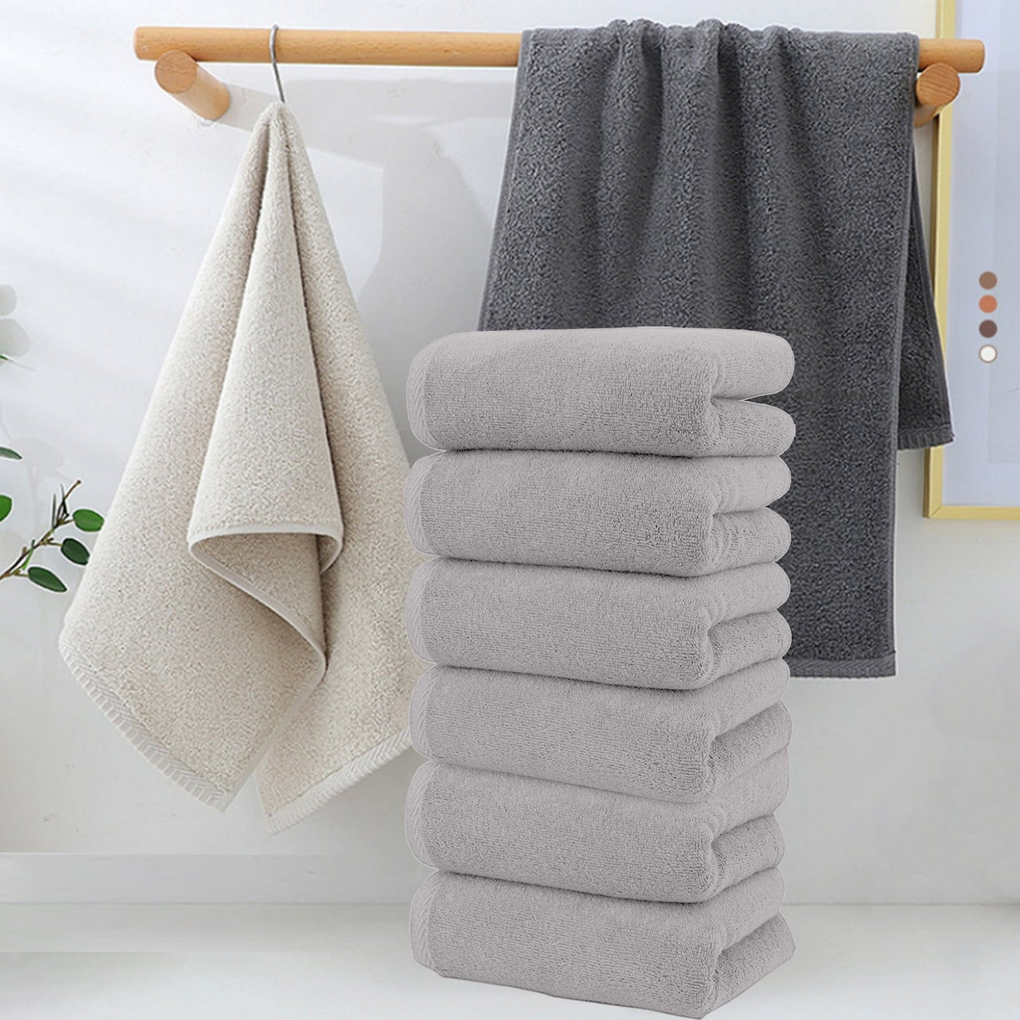 Clearance! PALIFEUR 6 Pcs Cotton Towels Soft Bath Towels, Highly Absorbent Towels for Bathroom Kitchen Gym, Quickly-Dry Towel Set, 13x30 Inch Gray
