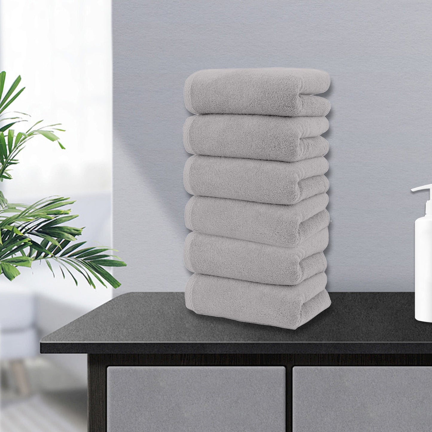 Clearance! PALIFEUR 6 Pcs Cotton Towels Soft Bath Towels, Highly Absorbent Towels for Bathroom Kitchen Gym, Quickly-Dry Towel Set, 13x30 Inch Gray