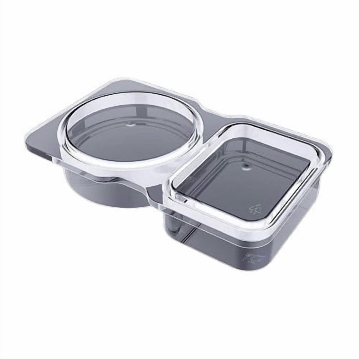 PALIFEUR 5 PCS Snack Containers Disposable Double Compartment Plastic Container, Reusable Snack Containers with Lids Travel Mini Snack Pack Containers for Condiments, Candy, Dip 10pc