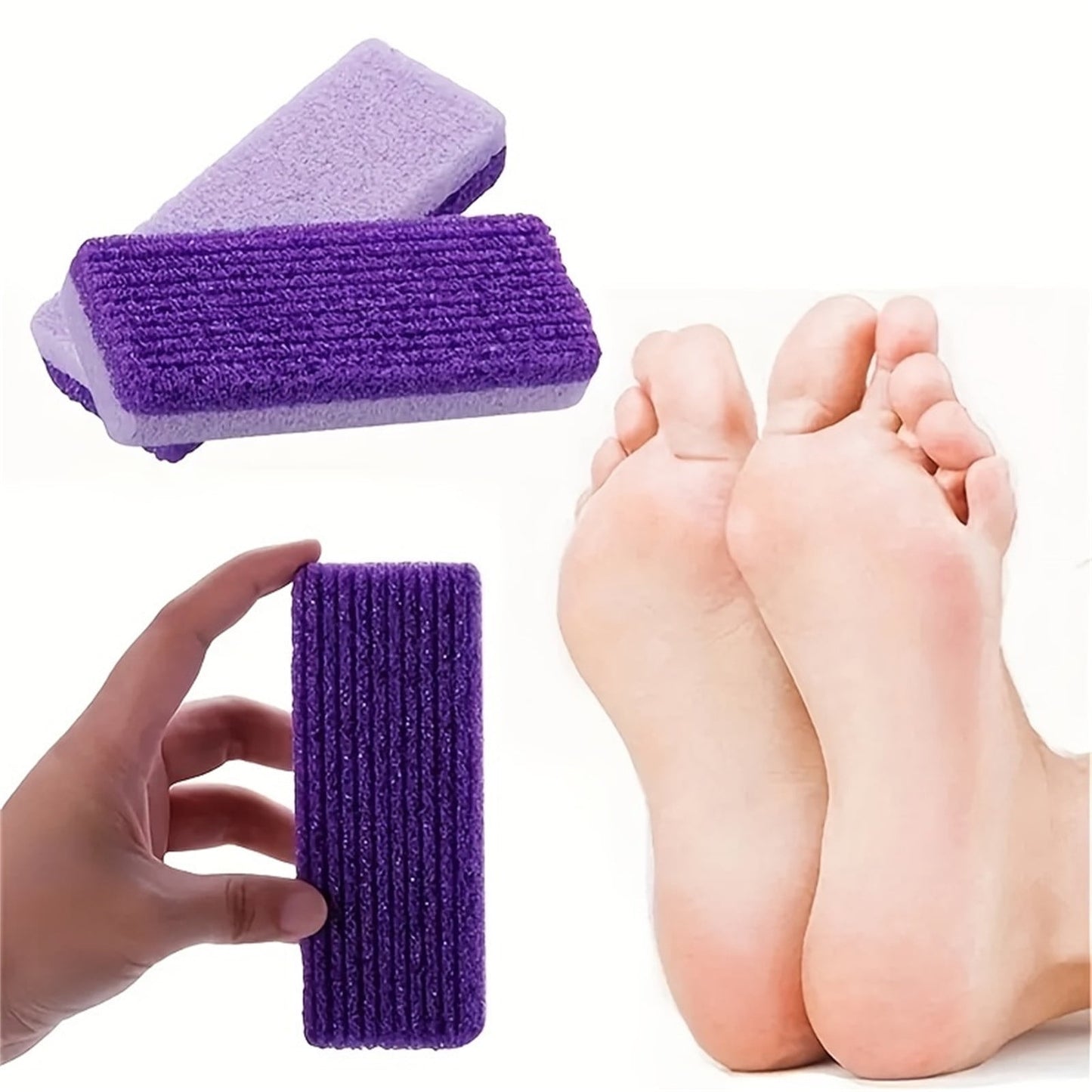 Clearance! PALIFEUR 2-Pack Foot Pumice Stone For Foot Callus Remover, Professional Pumice Stone for Feet Cracked Heel Dead Skin Remove 2 Sided Pedicure Tools Purple