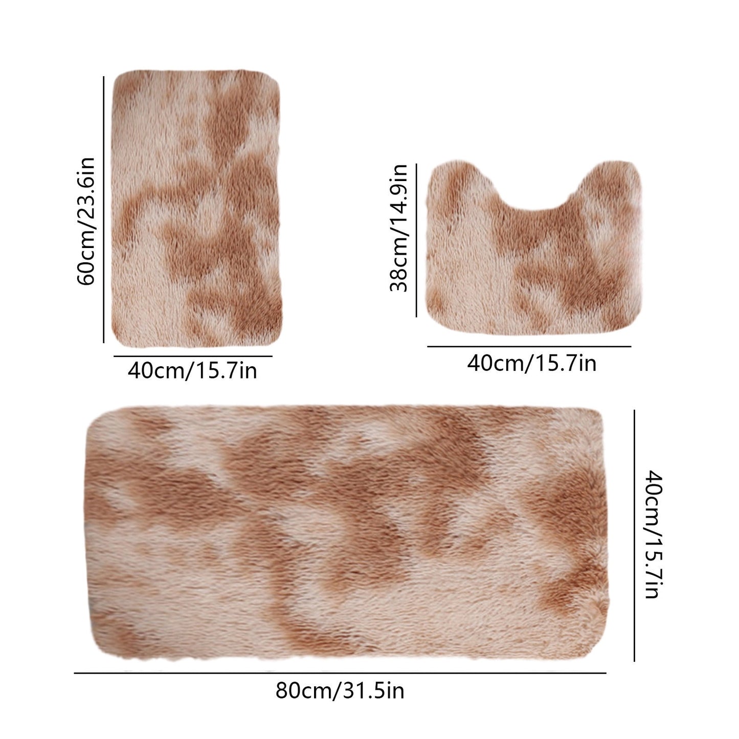 Tyidzon 5Pc Bath Mats for Bathroom, Quick-Dry Bathroom Rugs Sets Washable Non-Slip Bath Mat Ultra Soft Absorbent with U-Shaped Toilet for Bathroom, Tub, Shower, Gray 01-Khaki
