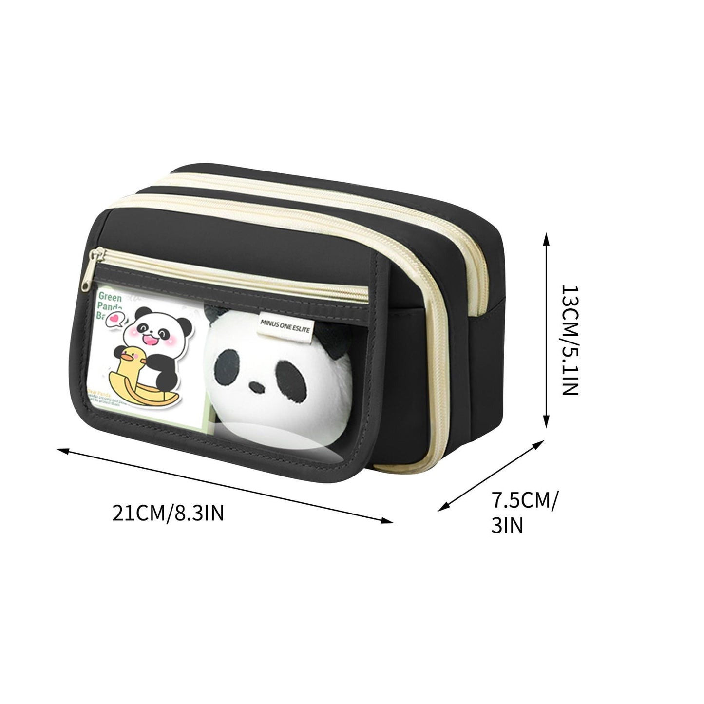 PALIFEUR Pencil Case Large Capacity Pencil Pouch, Multi-layer Aesthetic Pen Bag, Sturdy Multifunctional Pencil Bag, Pencil Box, Sky Blue Z-1-Black