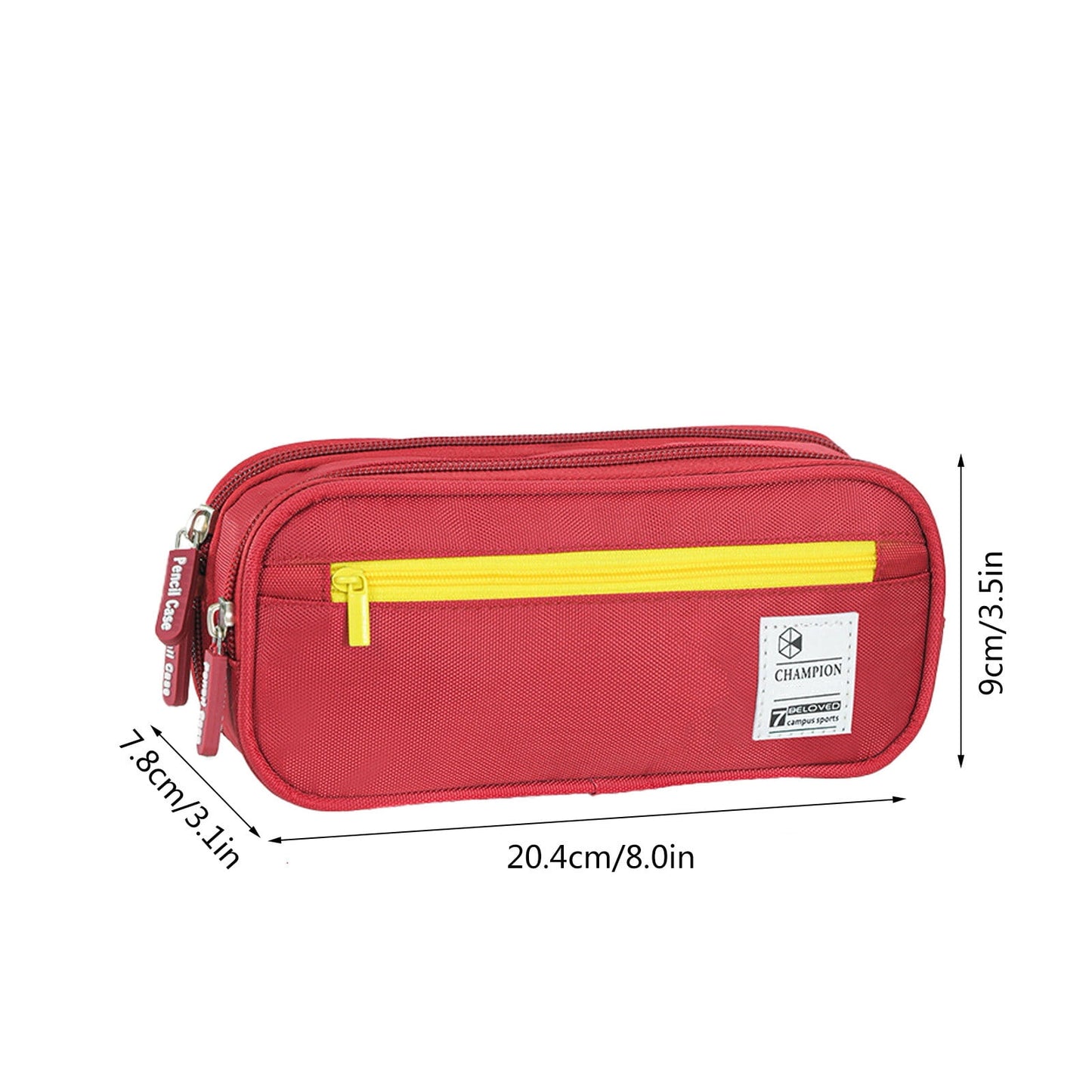 PALIFEUR Pencil Case Large Capacity Pencil Pouch, Multi-layer Aesthetic Pen Bag, Sturdy Multifunctional Pencil Bag, Pencil Box, Sky Blue Z-2-Red