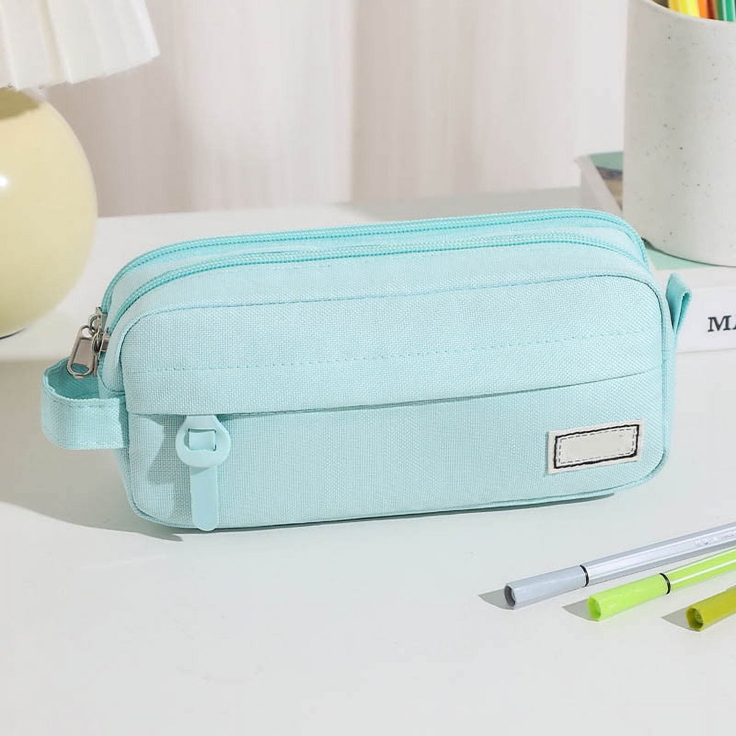 PALIFEUR Pencil Case Large Capacity Pencil Pouch, Multi-layer Aesthetic Pen Bag, Sturdy Multifunctional Pencil Bag, Pencil Box, Sky Blue Z-3-Blue