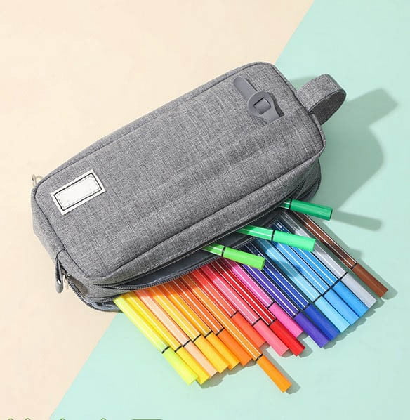 PALIFEUR Pencil Case Large Capacity Pencil Pouch, Multi-layer Aesthetic Pen Bag, Sturdy Multifunctional Pencil Bag, Pencil Box, Sky Blue Z-3-Gray