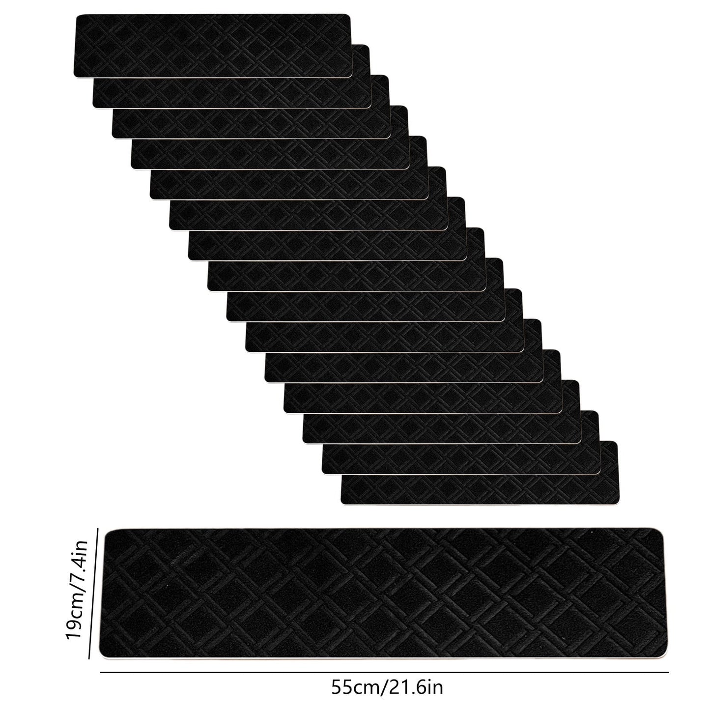PALIFEUR Stair Treads for Wooden Steps, Soft Stair Treads, 8 x 30 Inch Reusable Carpet Stair Treads, Washable Stair Runners for Wooden Steps Non Slip Stair Rugs #12_Black