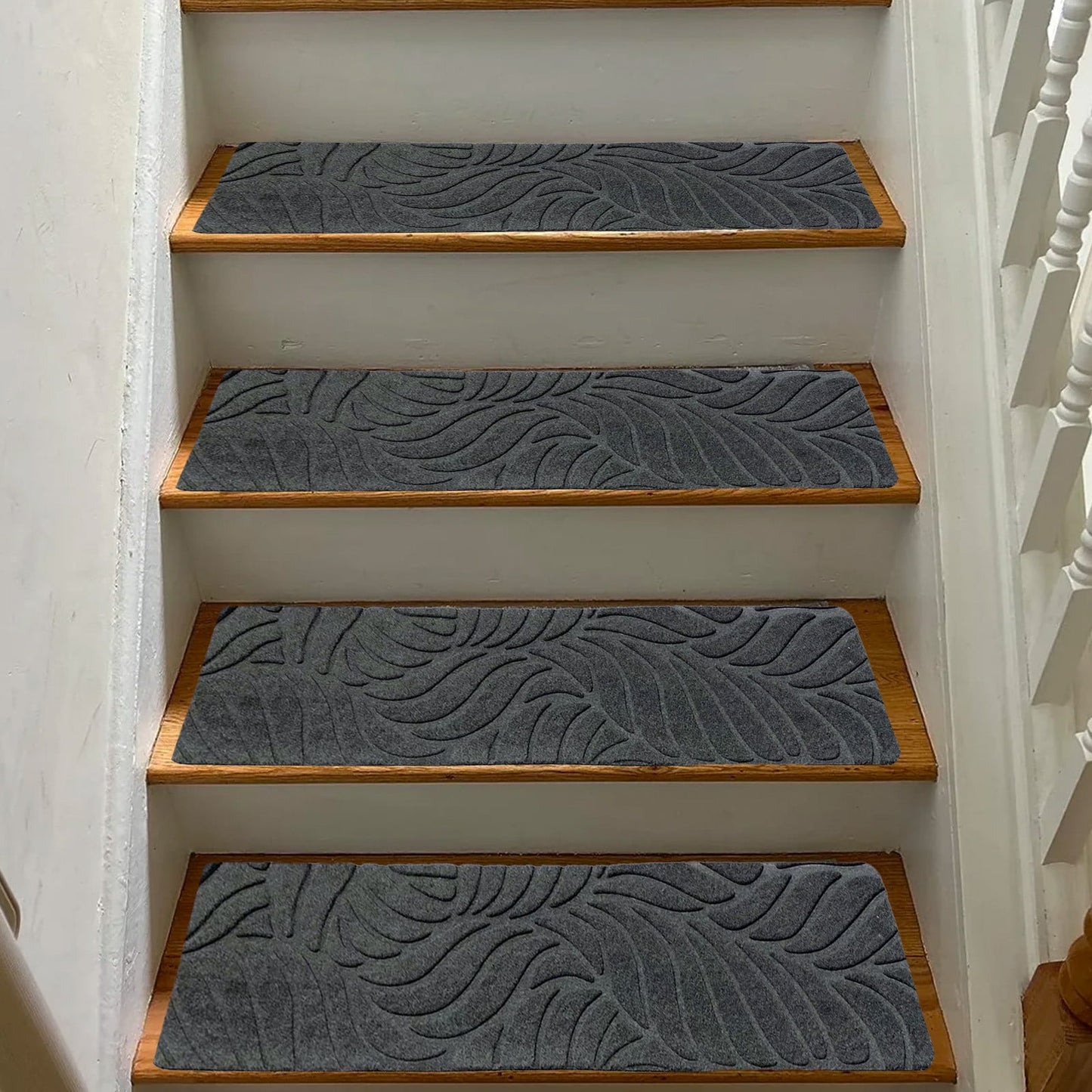 PALIFEUR Stair Treads for Wooden Steps, Soft Stair Treads, 8 x 30 Inch Reusable Carpet Stair Treads, Washable Stair Runners for Wooden Steps Non Slip Stair Rugs #8_Beige