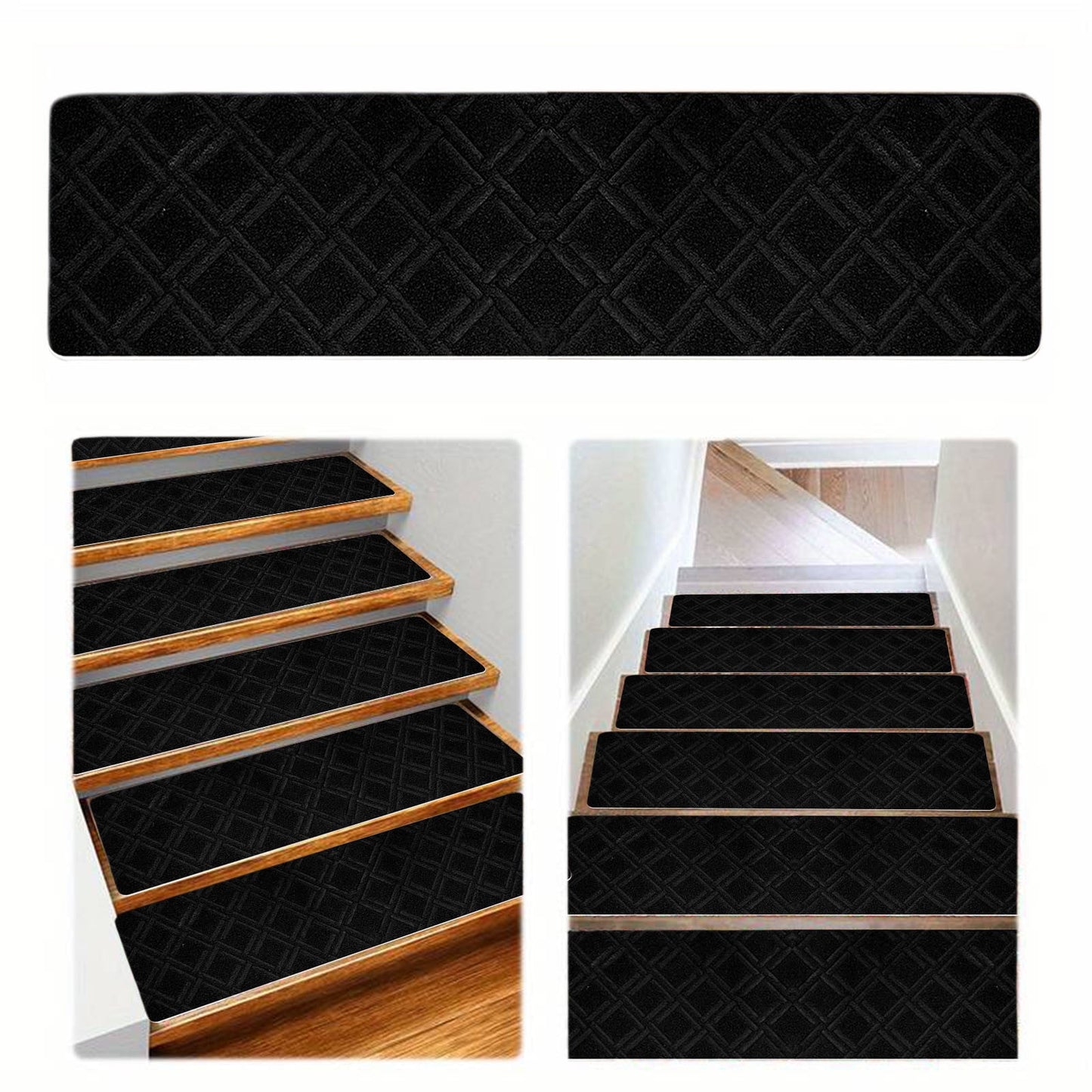 PALIFEUR Stair Treads for Wooden Steps, Soft Stair Treads, 8 x 30 Inch Reusable Carpet Stair Treads, Washable Stair Runners for Wooden Steps Non Slip Stair Rugs Multicolor