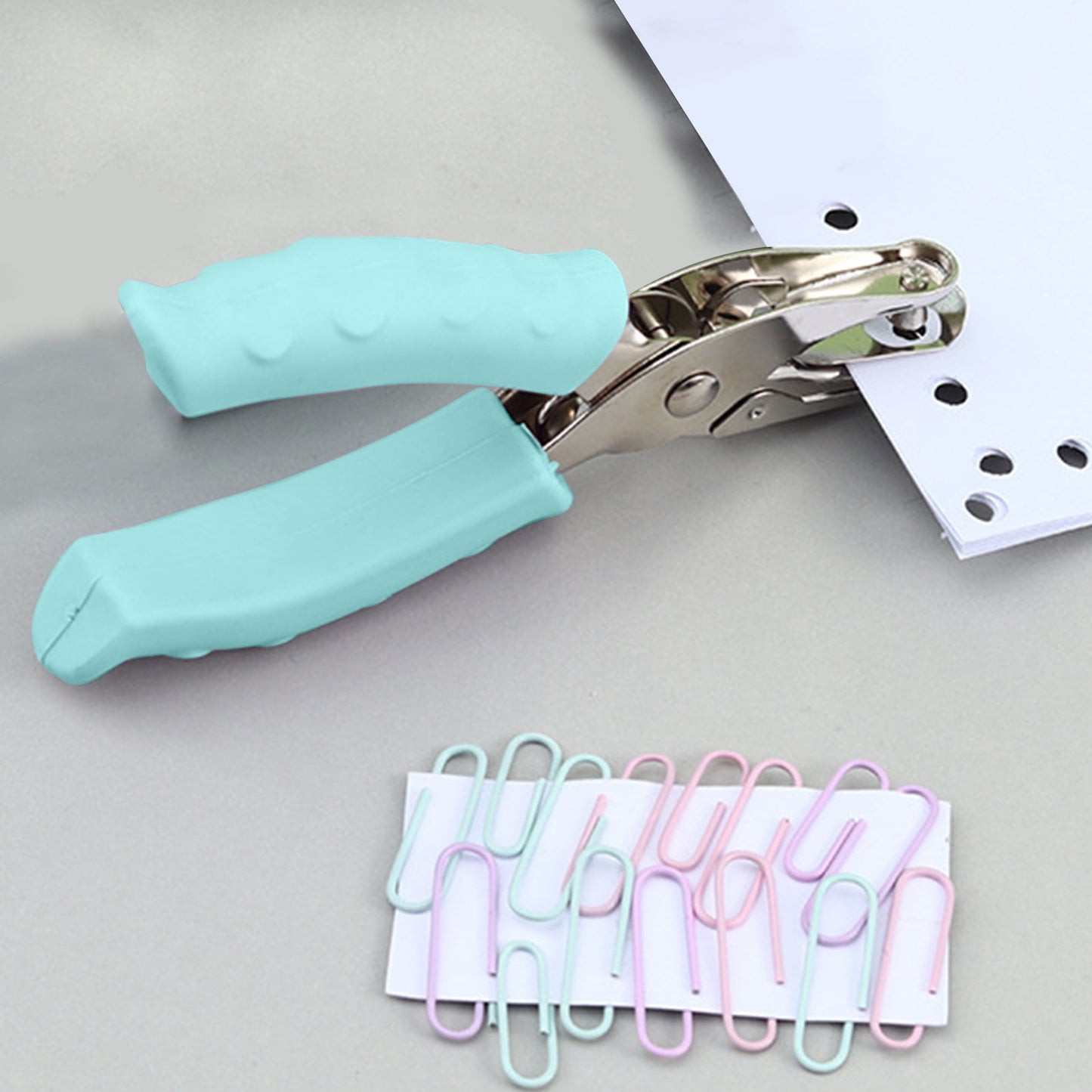 Tyidzon Single Hole Punch, Paper Punch Small Hole Paper Punch for Crafts, Scrapbooks, Handheld Hole Puncher for Paper Crafts in Home, Office, Classroom Green