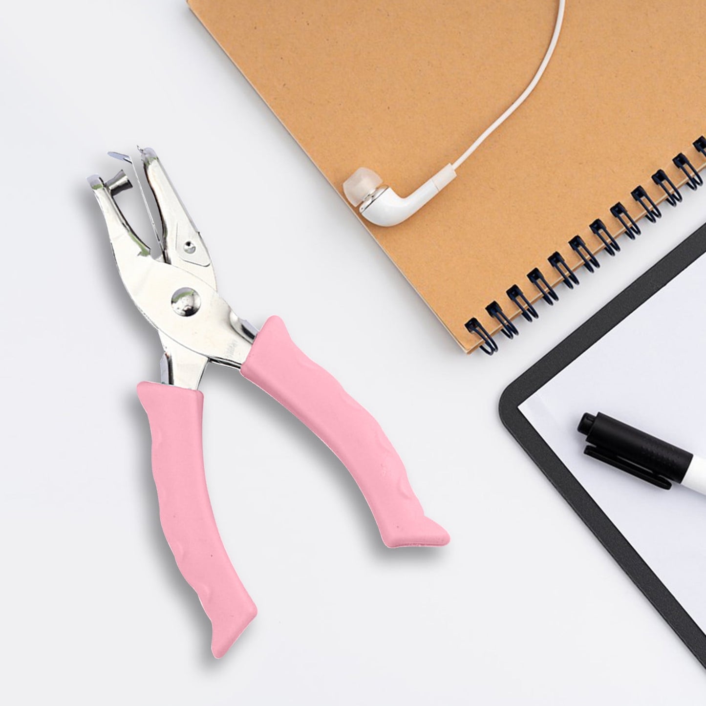 Tyidzon Single Hole Punch, Paper Punch Small Hole Paper Punch for Crafts, Scrapbooks, Handheld Hole Puncher for Paper Crafts in Home, Office, Classroom Pink