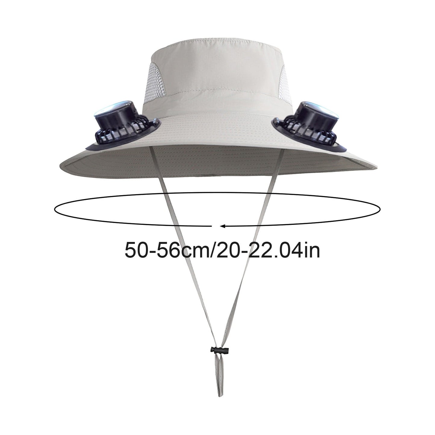 PALIFEUR Wide Brim Solar Fan Hat with 2 Solar Fan, Fan Built in Hat with Fans Solar Power, Solar Powered Fan Hat for Outdoor Fishing Travel, 3 Speed Adjustable Fan Hat Gray