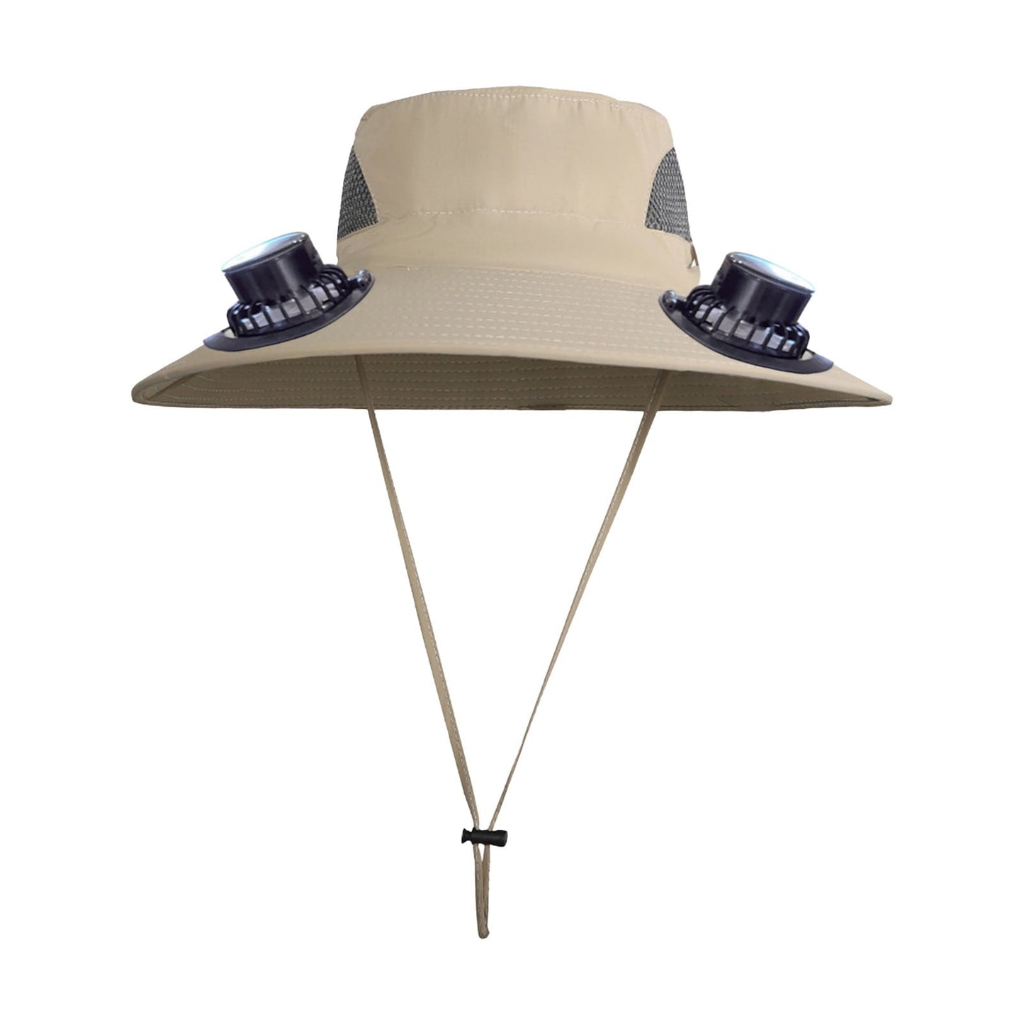 PALIFEUR Wide Brim Solar Fan Hat with 2 Solar Fan, Fan Built in Hat with Fans Solar Power, Solar Powered Fan Hat for Outdoor Fishing Travel, 3 Speed Adjustable Fan Hat White