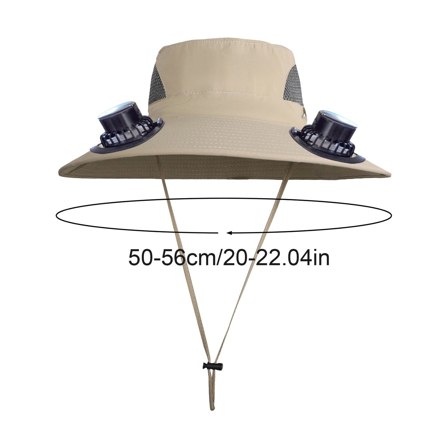 PALIFEUR Wide Brim Solar Fan Hat with 2 Solar Fan, Fan Built in Hat with Fans Solar Power, Solar Powered Fan Hat for Outdoor Fishing Travel, 3 Speed Adjustable Fan Hat White