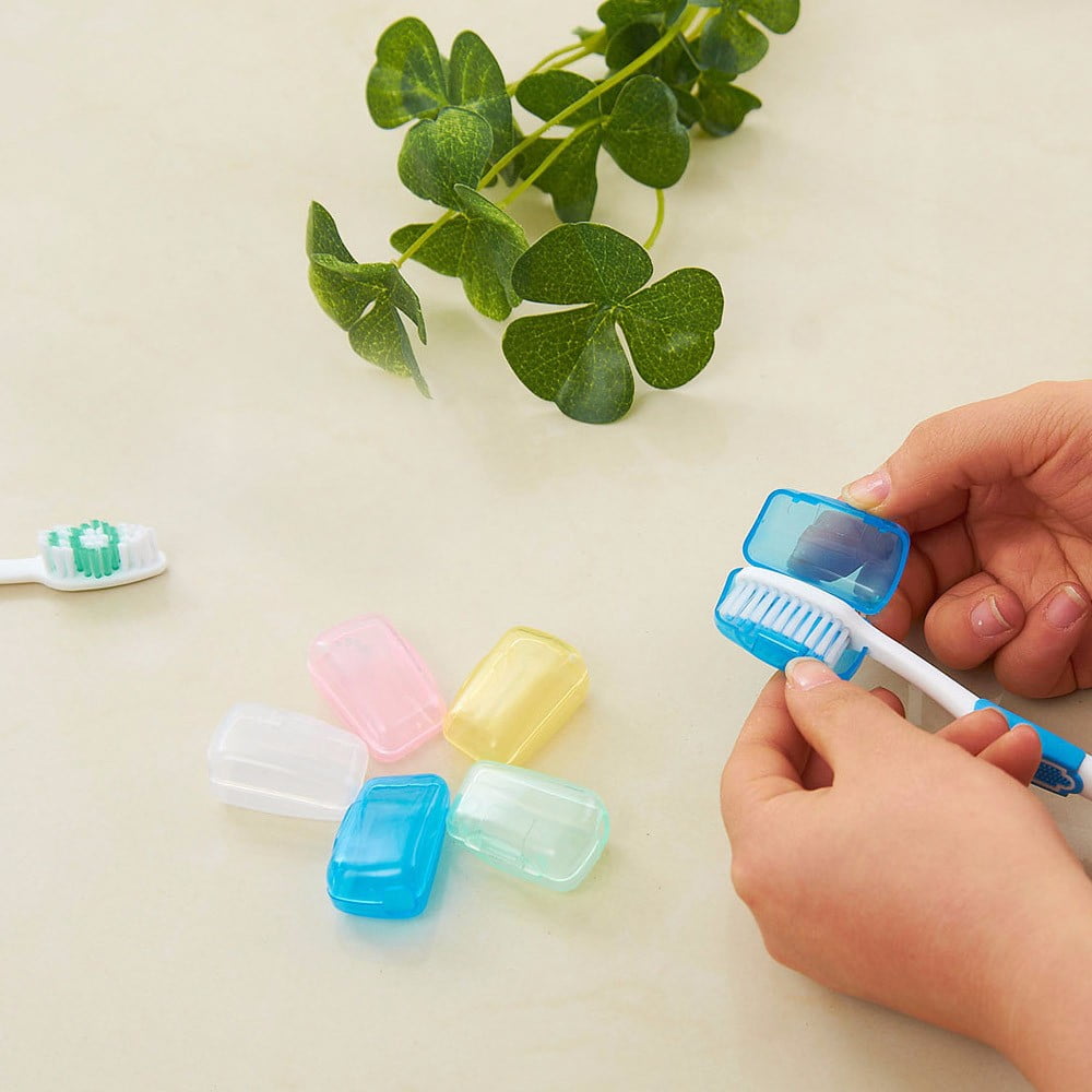 Tyidzon 5 Pack Travel Toothbrush Covers, Toothbrush Cover Cap, Portable Toothbrush Covers for Travel Home, Bathroom, Gym, Camping 随机