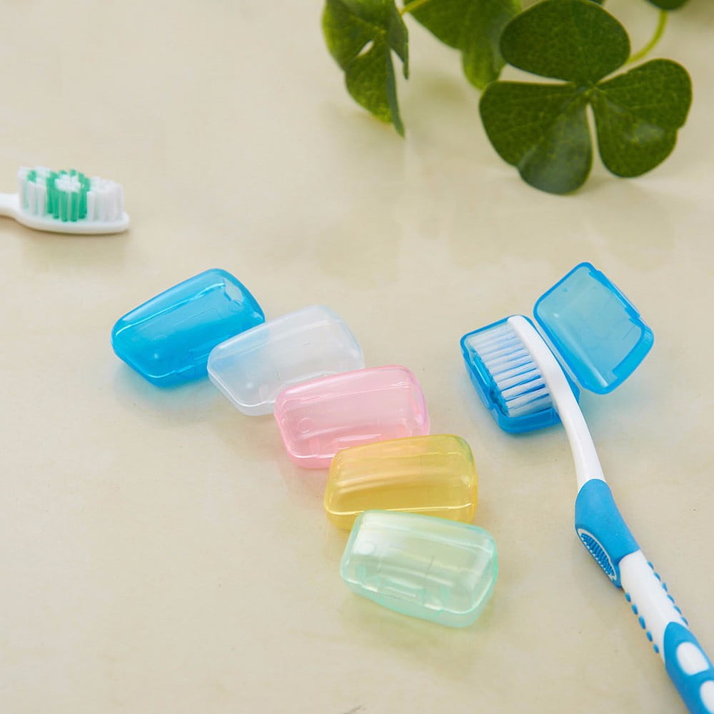 Tyidzon 5 Pack Travel Toothbrush Covers, Toothbrush Cover Cap, Portable Toothbrush Covers for Travel Home, Bathroom, Gym, Camping 随机