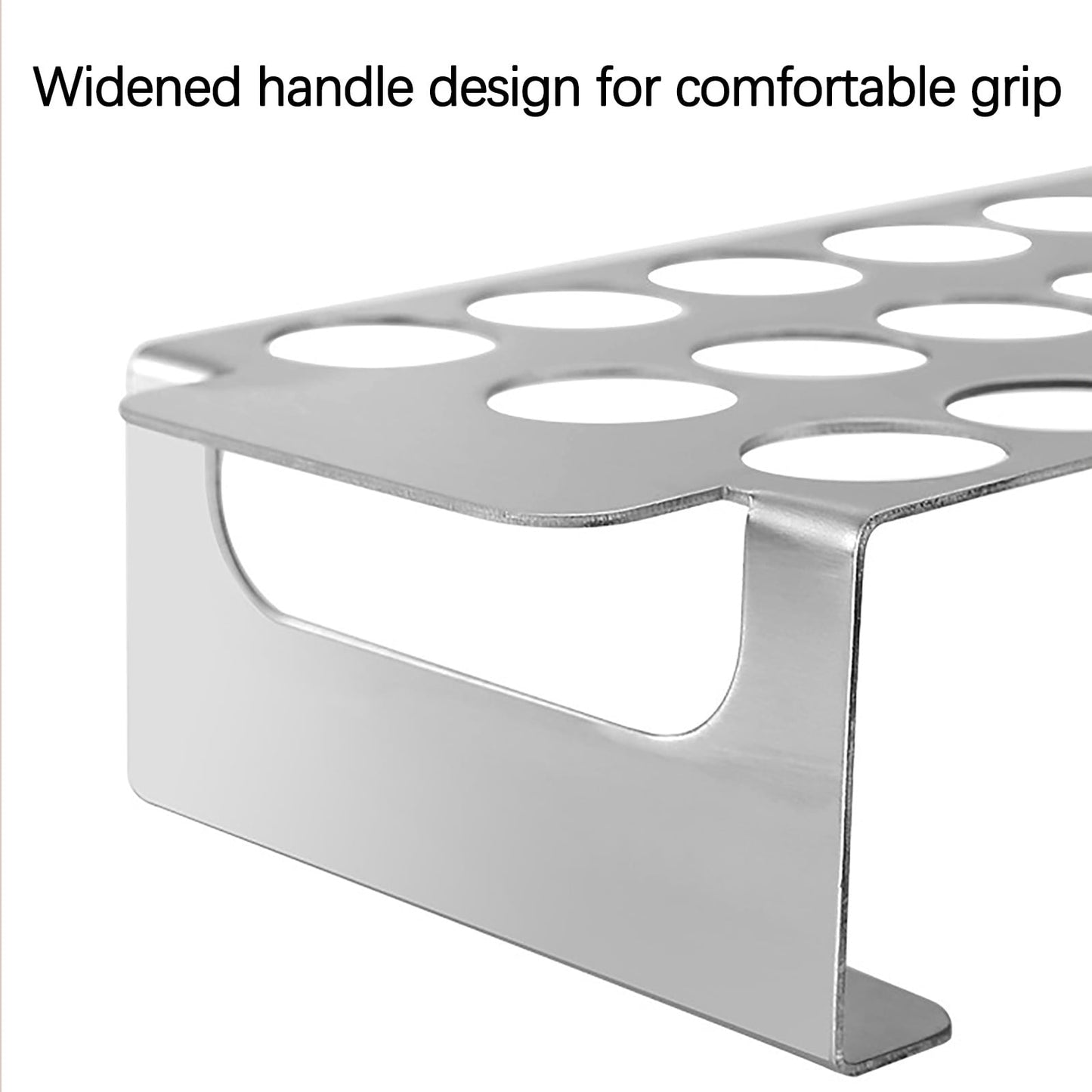Tyidzon 18 Hole Jalapeno Popper Holder for Grill, Grilling Accessories with Handle, Stainless Steel Barbecue Chili Pepper Grill Rack, BBQ Accessories silver
