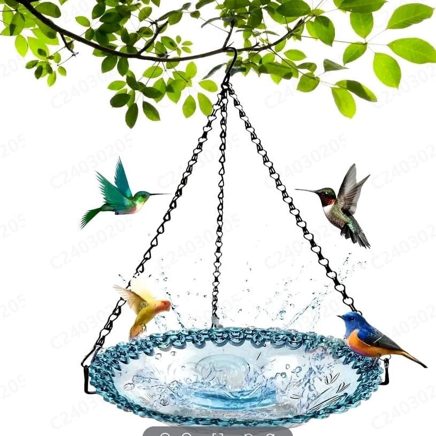 PALIFEUR Bird Feeders for Outdoors Hanging Bird Feeder Wild Birds Feeder, Birdfeeders Outside Hanging, Wild Small Large Bowl Feeders for Garden (Diameter 15.7", Hight 1.97") Black