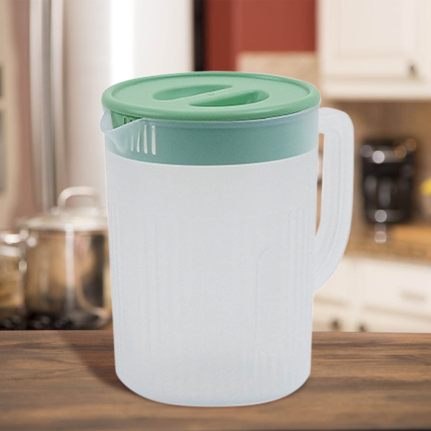 PALIFEUR Water Pitcher with Lid, 2 L Plastic Pitcher for Tea & Juice Water, Hot/Cold Water Jug, Tea Pitcher, Juice Pitcher, 13.5 x 7.2 x 4.7 Inch Z-4-B