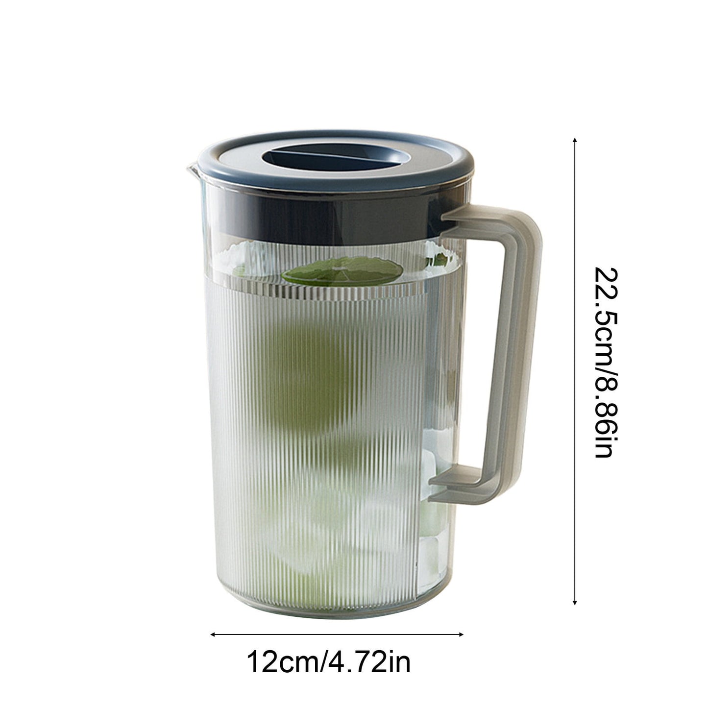 PALIFEUR Water Pitcher with Lid, 2 L Plastic Pitcher for Tea & Juice Water, Hot/Cold Water Jug, Tea Pitcher, Juice Pitcher, 13.5 x 7.2 x 4.7 Inch Z-7-Blue