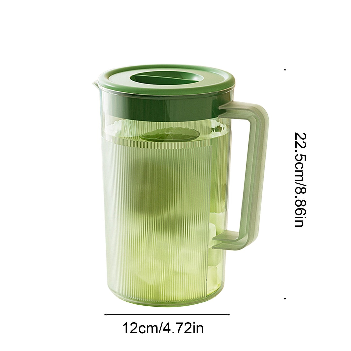 PALIFEUR Water Pitcher with Lid, 2 L Plastic Pitcher for Tea & Juice Water, Hot/Cold Water Jug, Tea Pitcher, Juice Pitcher, 13.5 x 7.2 x 4.7 Inch Z-7-Green
